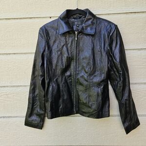 vintage Brisa New York black leather zip up jacket medium